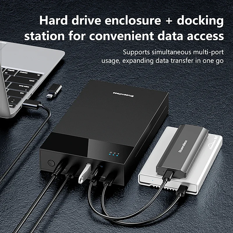 2.5/3.5 SATA HDD 외장 케이스 USB3.0 허브 외장 하드 드라이브 리더 20TB 지원 TYPE C TO SATA 어댑터 HDD 케이스 12V 전원 포함