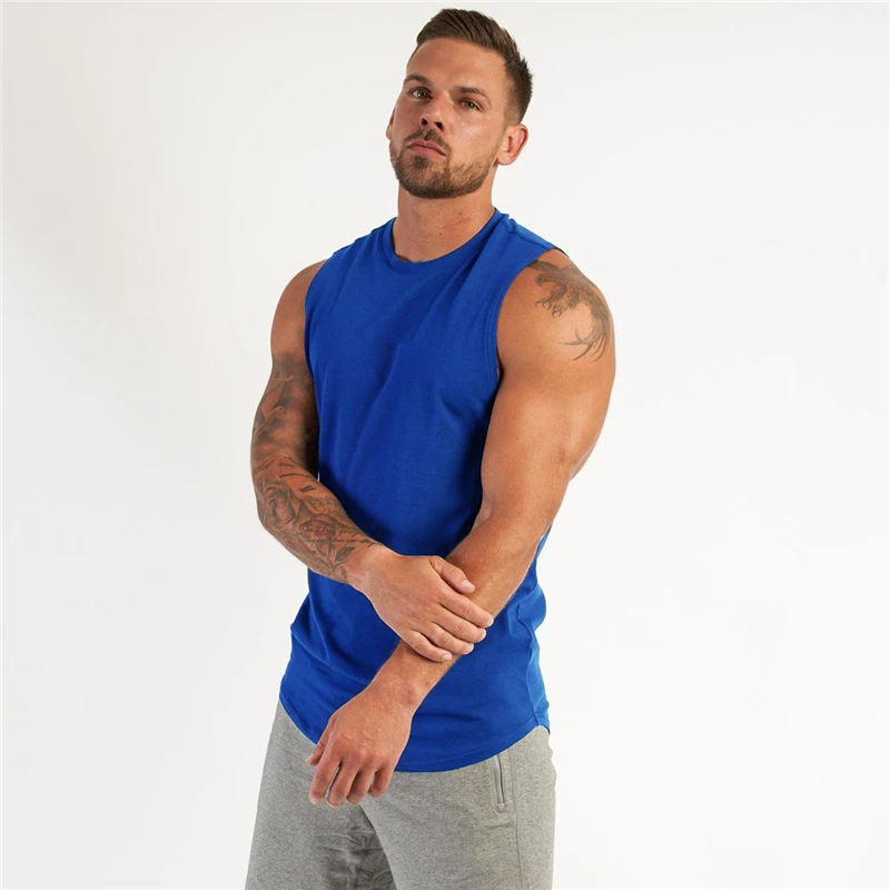 BINTEHGS Canotta Uomo Muscolare - Cotone, Girocollo, Loose Fit, Palestra E Tempo Libero