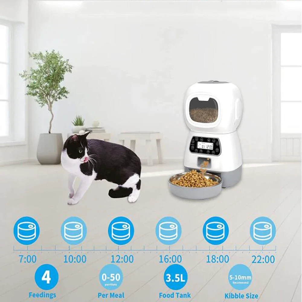 

Автоматический диспенсер для собак и кошек, умный стальной дозатор из нержавеющей стали, для кормления питомцев