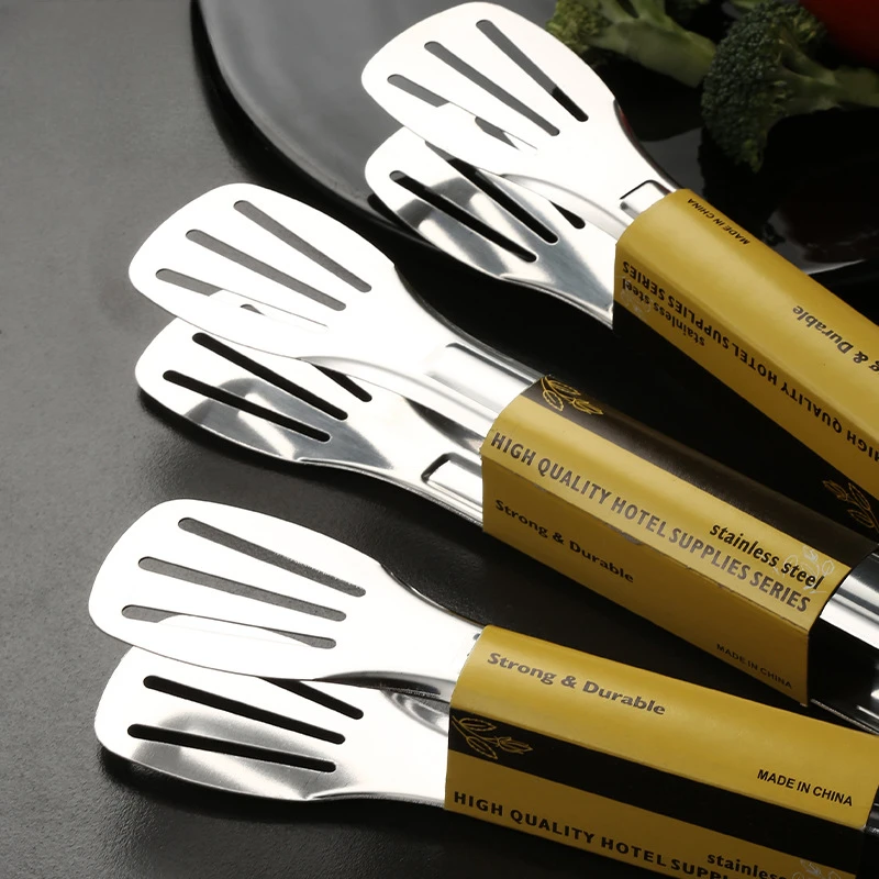 Stainless Steel Food Tongs Kitchen Utensils Cooking Tool Anti Heat for Desserts Salads Barbecue