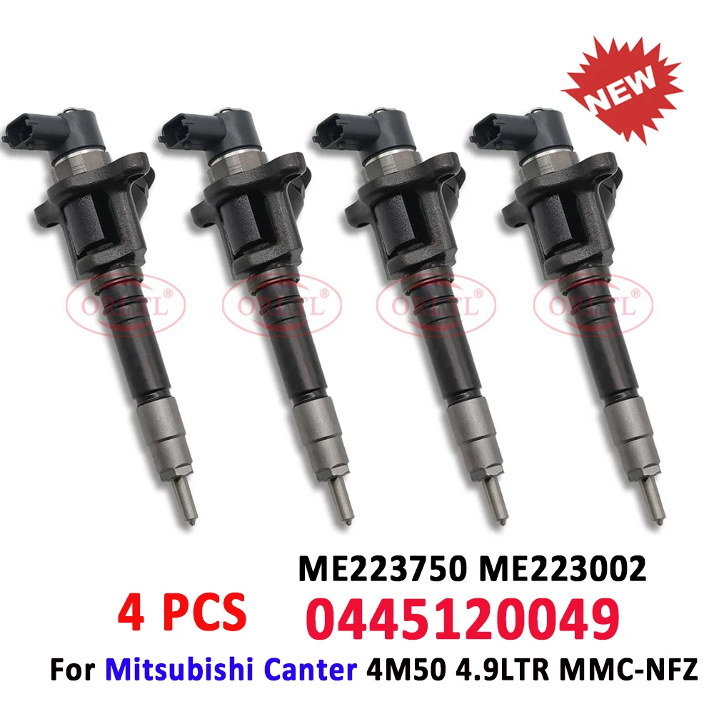 

ME223750 ME223002 4PC Common Rail Injector 0445120049 Diesel Injection 0 445 120 049 For Mitsubishi Canter 4M50 4.9LTR MMC-NFZ