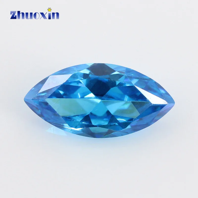 

Size 2x4~7x14 Marquise Shape 5A Sea Blue CZ Stone Synthetic Gems Cubic Zirconia Beads For Jewelry