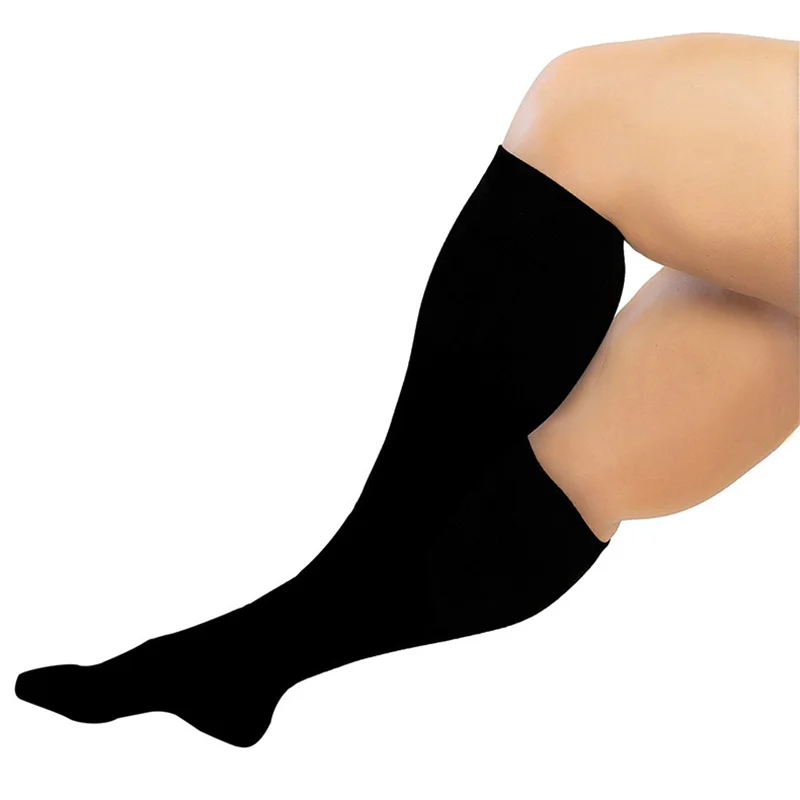 4XL Enlarged Compression Socks Solid Color Men's Diabetes Varicose Vein Sports Socks Women's Bicycle Running