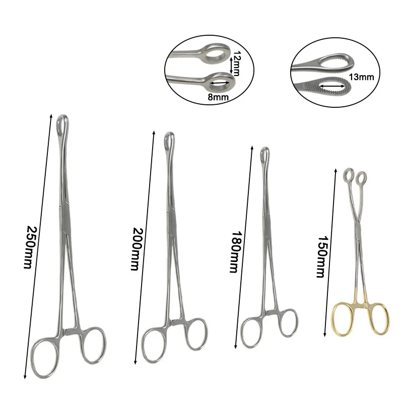 GREATLH Surgery Cotton Ball Forceps Oval Forceps Holding Cervical Forcep Veterinary Instruments