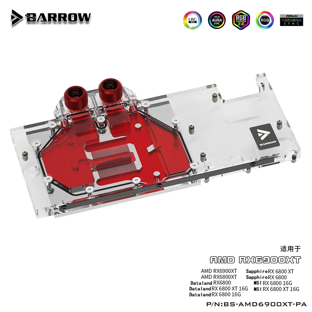 Carriola 6900 Gpu Blocco Di Raffreddamento Ad Acqua Copertura Completa Per Amd Riferimento Edition Msi Sapphire Rx 6900 6800 Xt Graphic Bs-Amd6900Xt-P