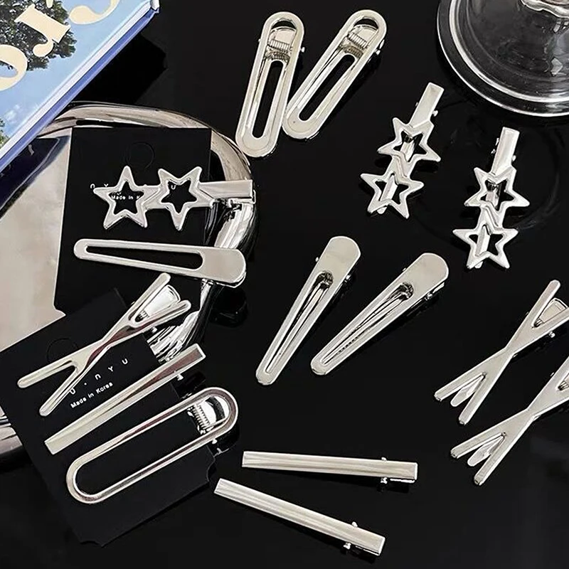 

3Pcs Sweet Fashion Metal Hairpin Non Slip Hairpin Geometric Hollow Hair Pin Women Barrettte