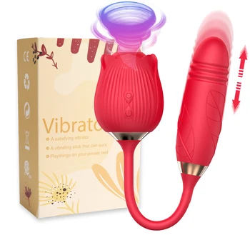 Rose Shape Vaginal Sucking Vibrator for Women Nipple Oral Clitoris Sucker Stimulation G-Spot Vibrator Erotic Sex Toys for Women 5