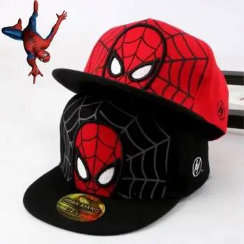Sombreros de Spiderman de dibujos animados de Anime para niños y niñas gorra de béisbol Primavera Verano rojo azul negro Snapback Hip Hop gorras ajustables regalos 1