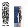 Waterproof Temporary Tattoo Stickers Clock Eye Large Arm Tattoo for Men Women Tiger Animal Fake Tatoo Sleeve 4