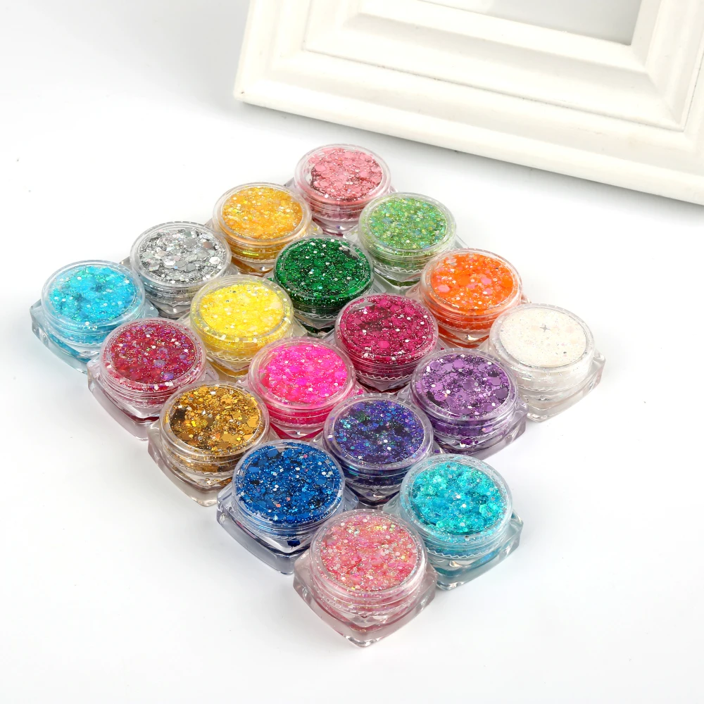 Glitter makeup Holographic Sequins Hair Body Face Glitter Gel Art Loose Shimmer Eye Shadow