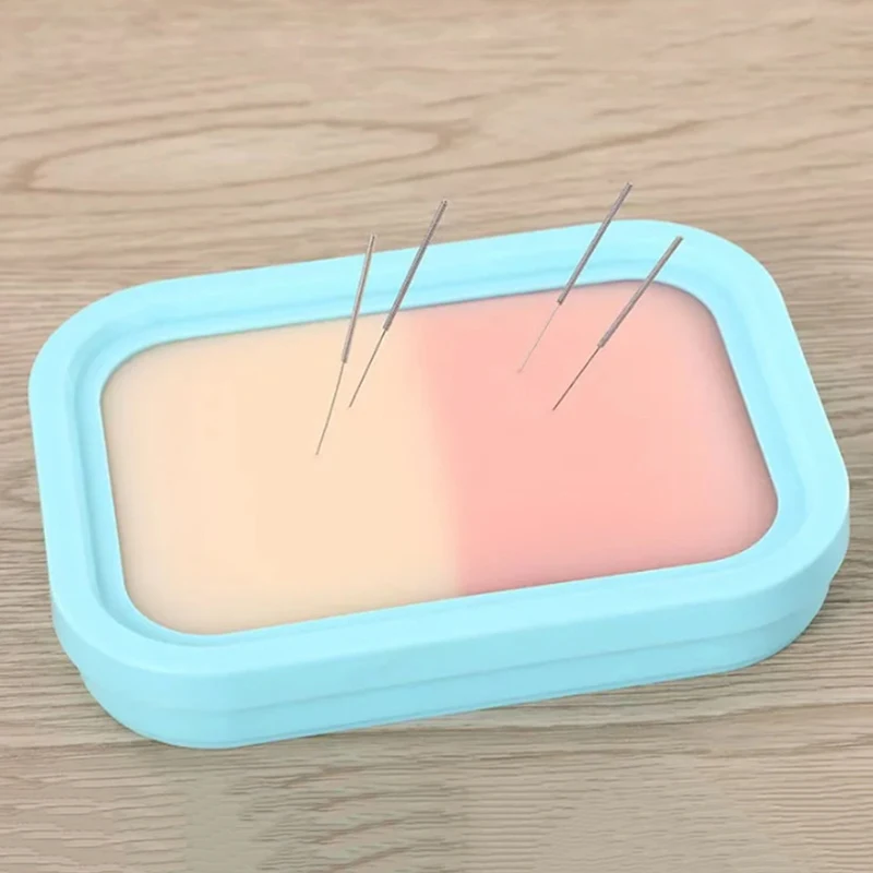 1pc Silicone Practice Skin Pad Reusable Acupuncture Skill Practice Skin Model Lifelike Human Skin Model For Simulation Training