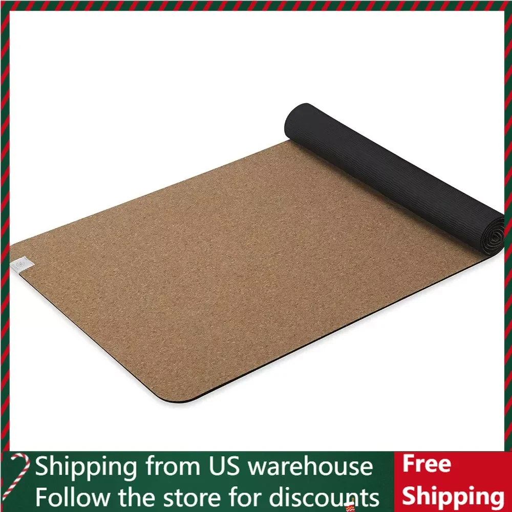 

Пробковый коврик для йоги | Натуральная устойчивая пробка устойчива к бактериям и запаху | Нетоксичная резиновая подложка из ТПЭ | Отлично подходит для горячей йоги