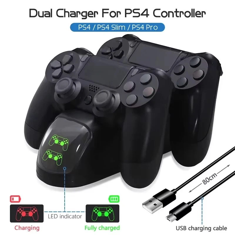 Universal Dual Dock PS4 Wireless Controller Charging Station