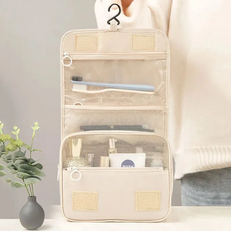 Borsa da Viaggio per Trucchi, Astuccio Portaoggetti per Articoli da Toeletta ad Alta Capacità, Organizer da Viaggio per Make-up, Borsa Beauty Impermeabile, Borsa da Bagno - immagine 2