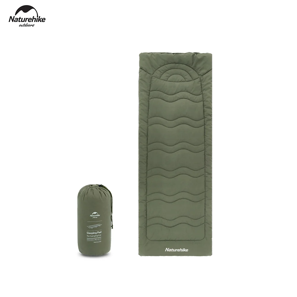 네이처하이크 캠핑 간이 침대 매트리스 야외 기계 세탁 가능 범용 코튼 수면 패드, 휴대용 접이식 사무실 낮잠 매트, 녹색