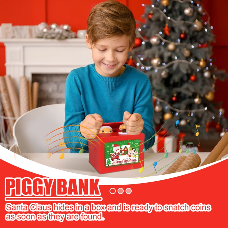 Christmas Coin Bank Kids Money Bank Automated Santa Claus Thief Money Boxes for Children Coin Piggy Saving Box Xmas gift