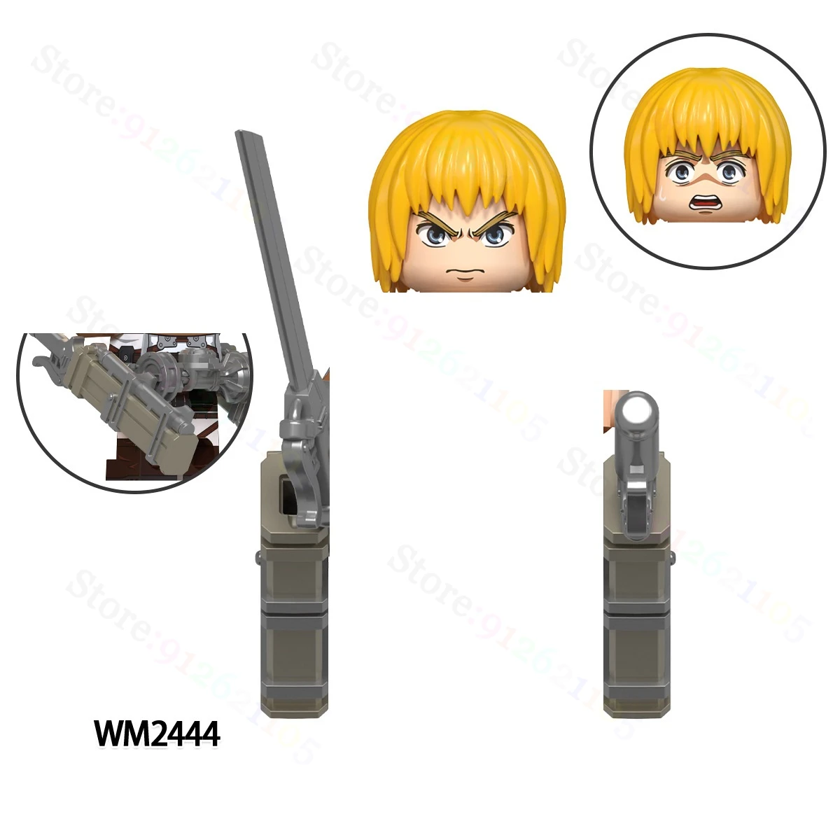 애니메이션 빌딩 블록 미니 액션 피규어 DIY 모델 키트 조립 장난감 모델 액세서리 팬들을 위한 WM6148 WM6165 WM6166