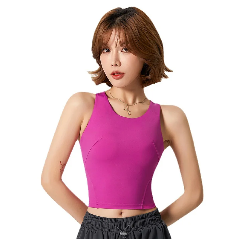 

Spring Autumn Sports Bra Shockproof Women High-intensity Running Bra Fitness Yoga Quick drying Vest Lady Red Top