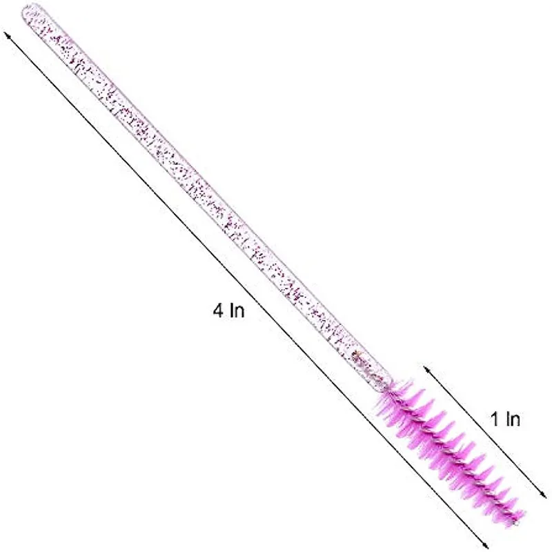 HUAZDS 300pcs Disposable Mascara Wands Eyelash Brush Spoolies for Eye Lash Extension, Eyebrow and Makeup Crystal Makeup Tools 3