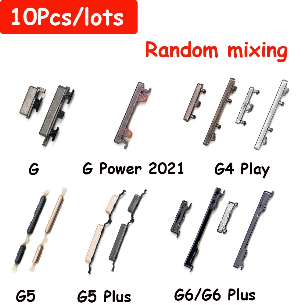 

10Pcs/lots For Moto G Power 2021 G5 G6 Plus G4 Play Phone Housing Power Volume Button On Off Lock External Side Key Parts