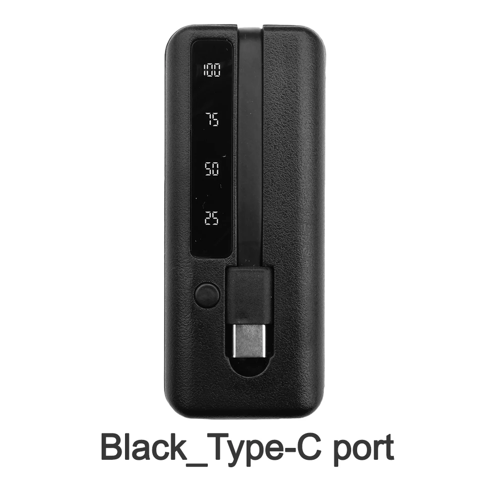 1*18650/18700/20700/battery pil şarj tip-c usb portları güç banka durumda diy kabuk kiti cep telefonları powerbank kutusu kablo ile
