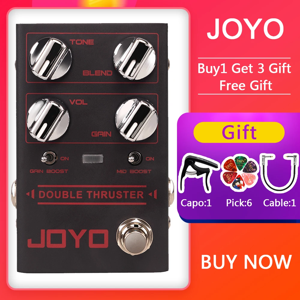 

JOYO Bass Guitar Effect Pedal R-28 DOUBLE THRUSTER Bass Overdrive Pedal Delivering Sharp and Grainy High Frequency Tone Designed