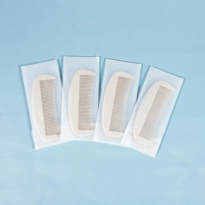 100pcs Hair Comb Eco-friendly Wheat Straw Hotel Disposable Combs Travel Portable Plastic Comb Hairdressing 3