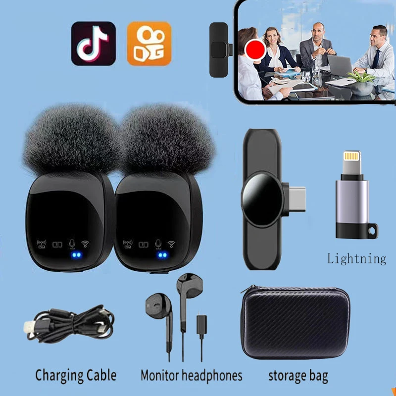 JOCEEY iPhone 및 iPad 및 안드로이드 전화용 무선 라발리에 라펠 마이크,Lavalier Lapel Microphon..