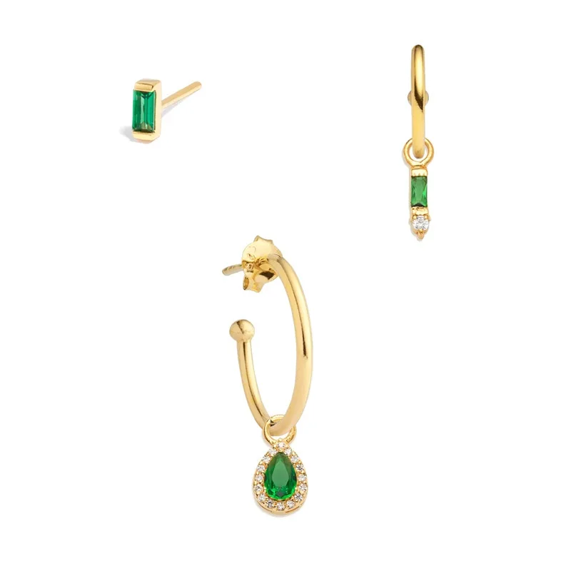 Water Drop Pendant Hoop Earrings for Women Party Daily Jewelry