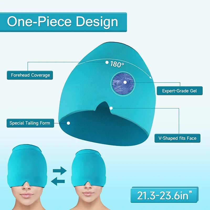 Ice cap gel mask headache migraine relief cold compress therapy for tension sinus stress