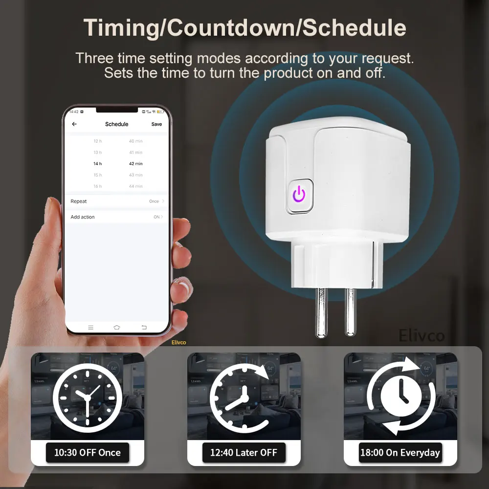 eWelink Zigbee Smart Plug Socket With Timing/Countdown/Power Monitoring Function