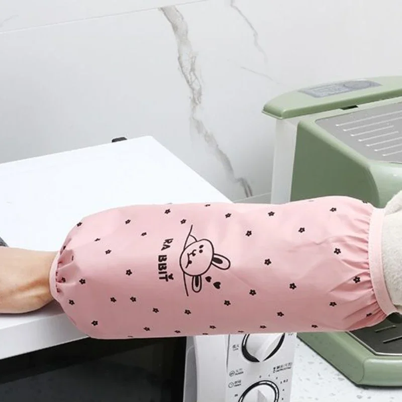 1Pair Oversleeve Waterproof Oilproof Cuff Home Kitchen Cleaning Accessories Sleeves Adult Arm Cartoon Printed Work waterproof oversleeves kitchen arm sleeves