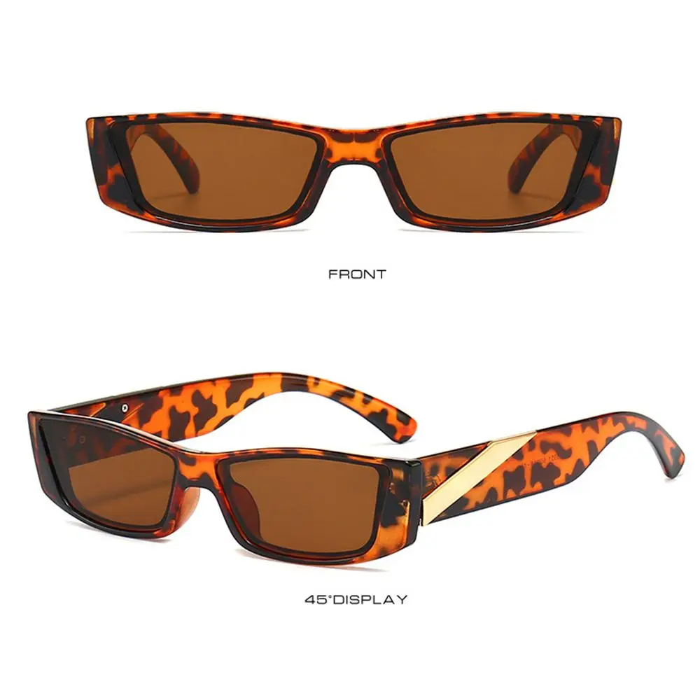 Vintage UV400 Trending Street Eyewear Small Rectangle Sunglasses Retro Sun Glasses Black Shades Small Frame