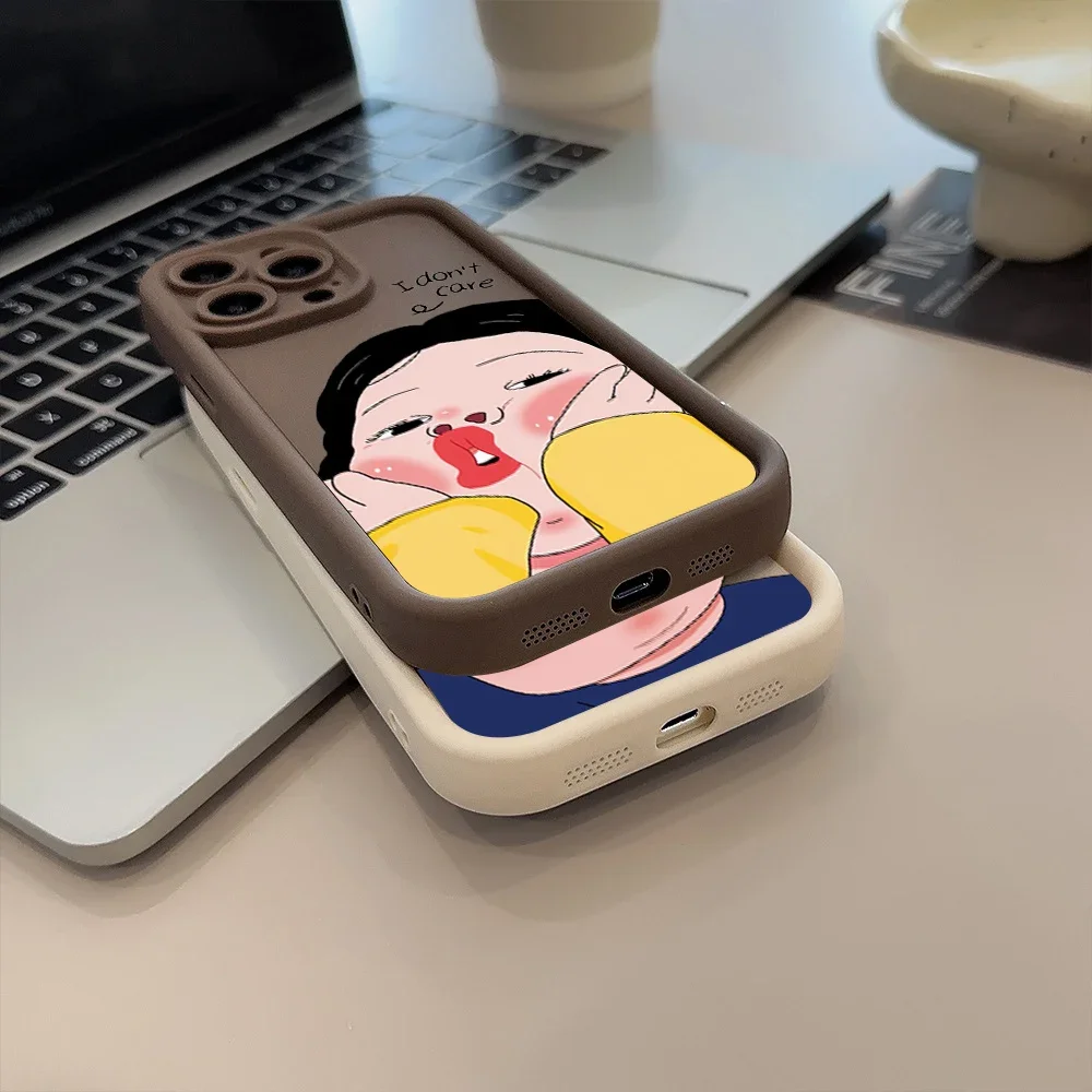 Funny Cute Girl Boy Silicone Phone Case For iPhone 15 14 13 12 11 Pro Max XS X XR 7 8 Plus 15 Shockproof Candy Soft Bumper Cover_voghion.com