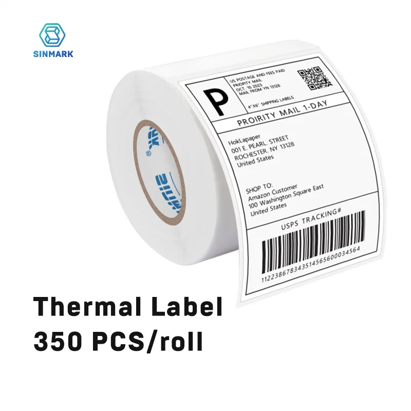 4"x6" Thermal Label Paper 100x150mm 350 Sheets/Roll Adhesive Stickers For Shipping Label Printer DHL UPS Express Barcode