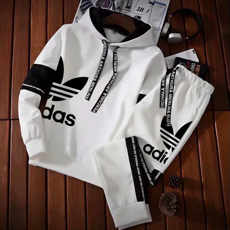 Men's Luxur Printed Tracksuits Casual Solid Color Sweatshirt+Sweatpants 2-Pcs Windbreak Designer Outdoor Sports Warm Outfits