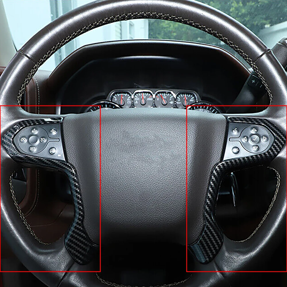 Chevy Silverado GMC/SIERRA 2014-2018용 탄소 섬유 스티어링 휠 커버 트림