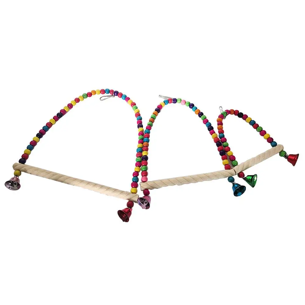 Bird Parakeet Toys Swing Hanging Standing Swing Toy Hanging Toy Bird Cage Colorful Toys for Parakeet Conure Cockatiel Finches