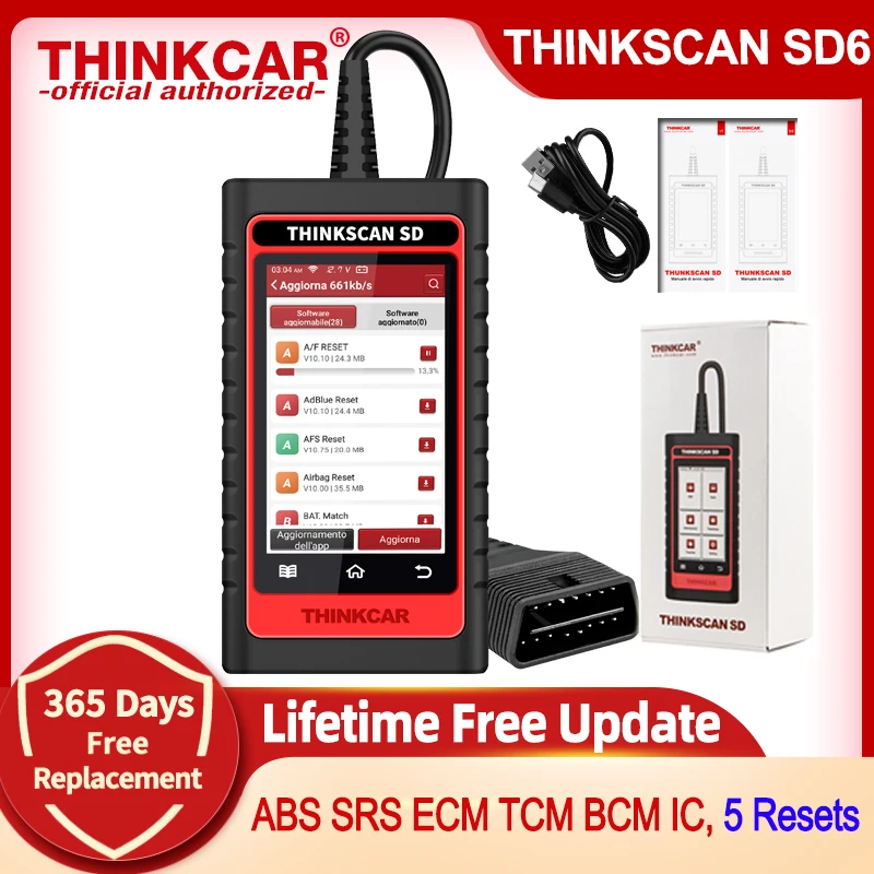 Thinkscan Sd6 Abs Srs Ecm Tcm Bcm Ic Obd2 Scanner With Af Reset 28
