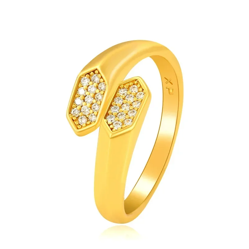 

SPR19 Ring for Women Classic Stainless Steel Gold Color zircon Rings for couples Female jewelry Free Shipping