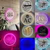 Custom Acrylic Business Sign LED  Square Round Business Neon Lights Logo Sign Plaque Neon Circle Name 3D Company Shop Wall Art 5