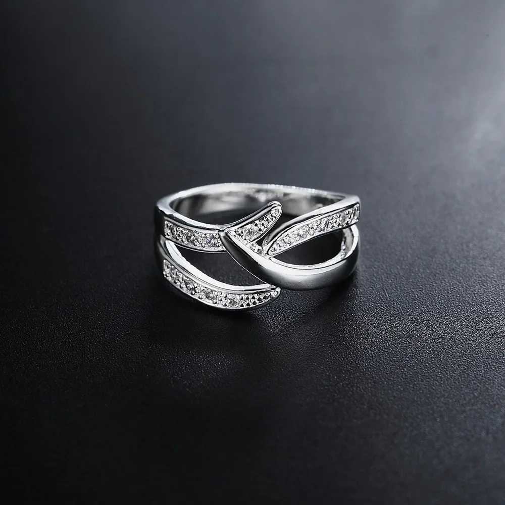 

New Trend 925 Sterling Silver Fine Crystal Rings for Women Elegant Fashion Party Gifts Charms Wedding Accessories Jewelry