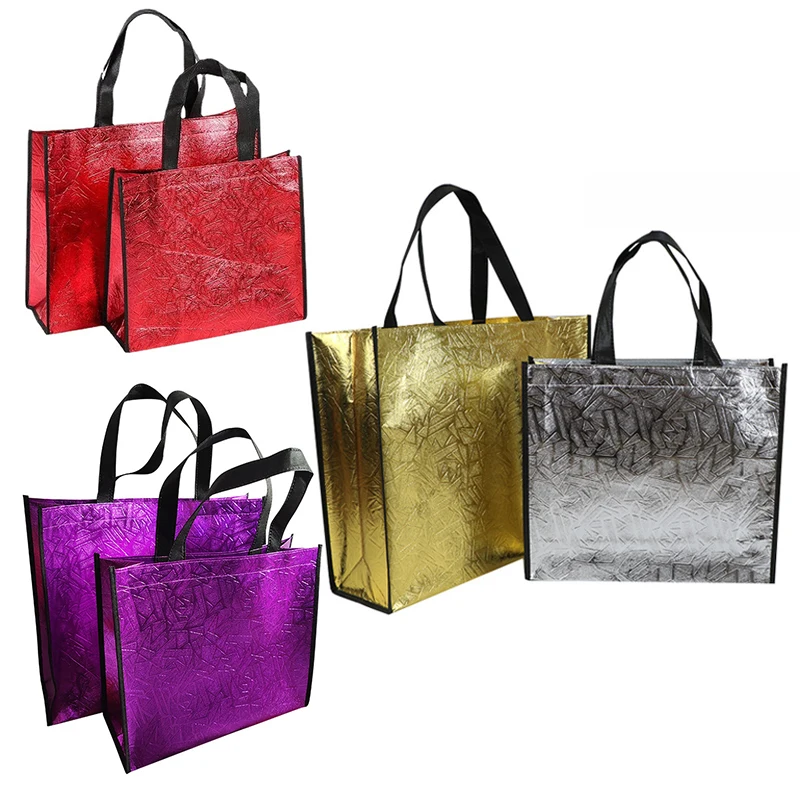 

10pcs Reusable Non Woven Fabric Shopping Bag For Wedding Evening Party Gift Packaging Bag Business Birthday Set Clothes Hand Bag