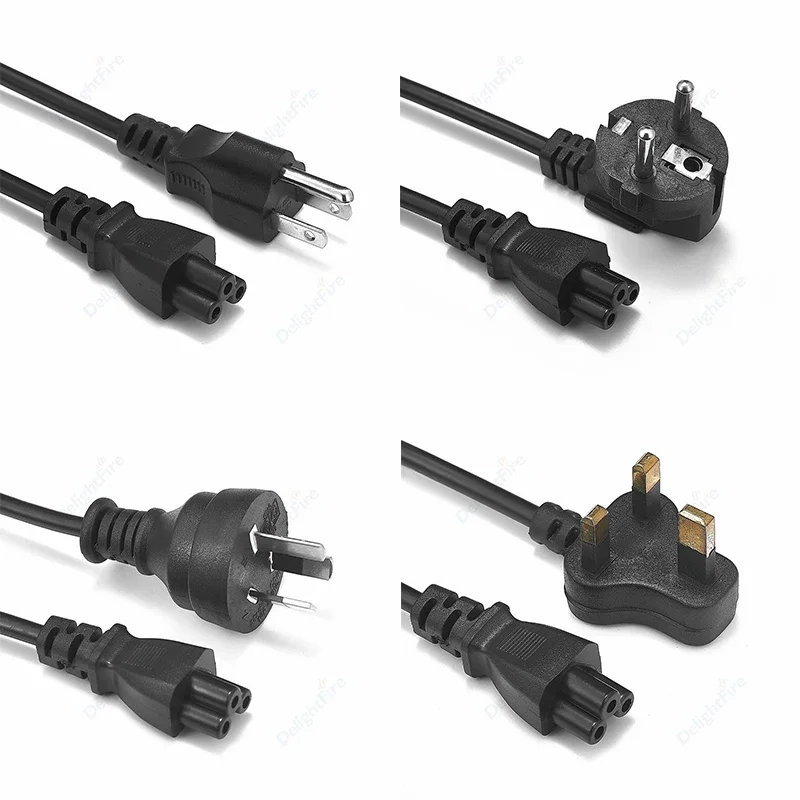 델 레노버 노트북 컴퓨터 모니터 LG TV용 노트북 전원 케이블, 미국 EU 플러그, IEC C5 3 프롱 플러그, 전원 공급 코드, 1.5m, 6ft