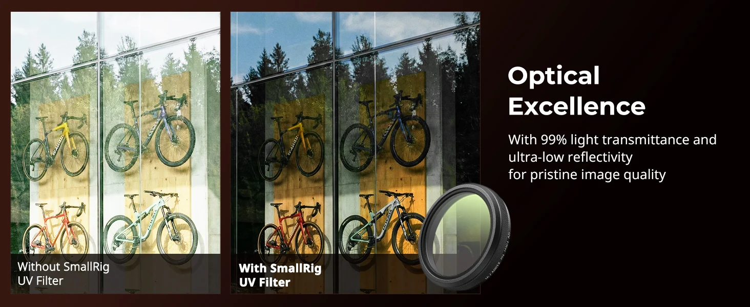 SmallRig UV-Filter für FUJIFILM X100VI / X100V Einteiliger Filter Optisches Glas Objektiv Passend für Kamera-Original-Objektivdeckel 5852 – Detail 4
