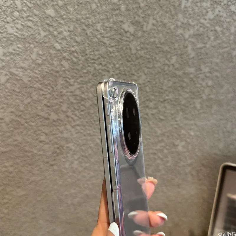 Fashion Transparent Hard Phone Case with Central Hinge Protection and Dustproof Shell