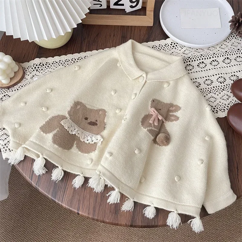New Girl Rabbit Bear Autumn Winter Cape Clothing Jackets Spring Baby Top Outerwear Fashion Versatile Princess Children Coat