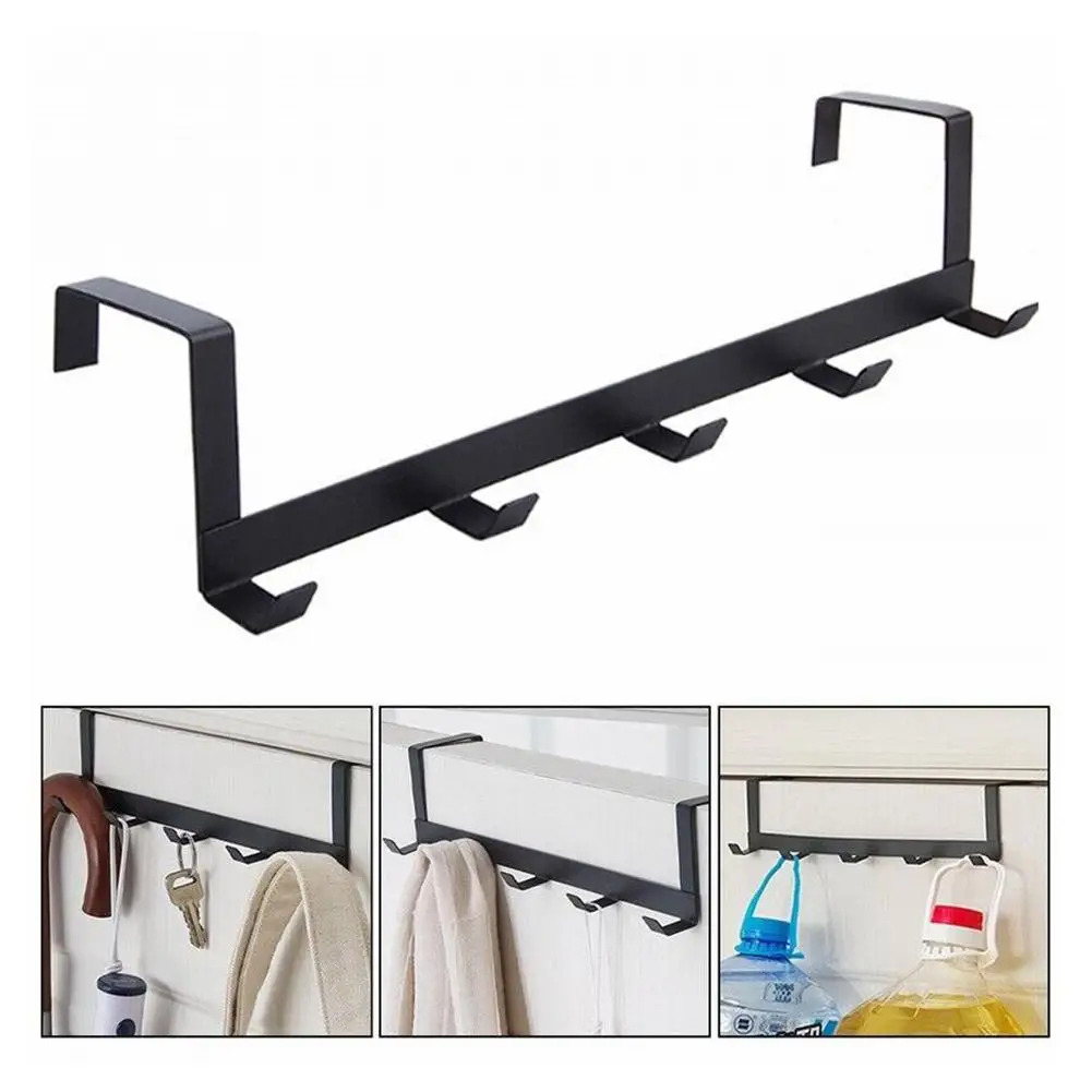 

Towel Racks No Punching Kitchen Cabinet Door Towel Organizer Hooks Hanger with Hanging Bar Rack Rag Holder Home Shelf K5X9