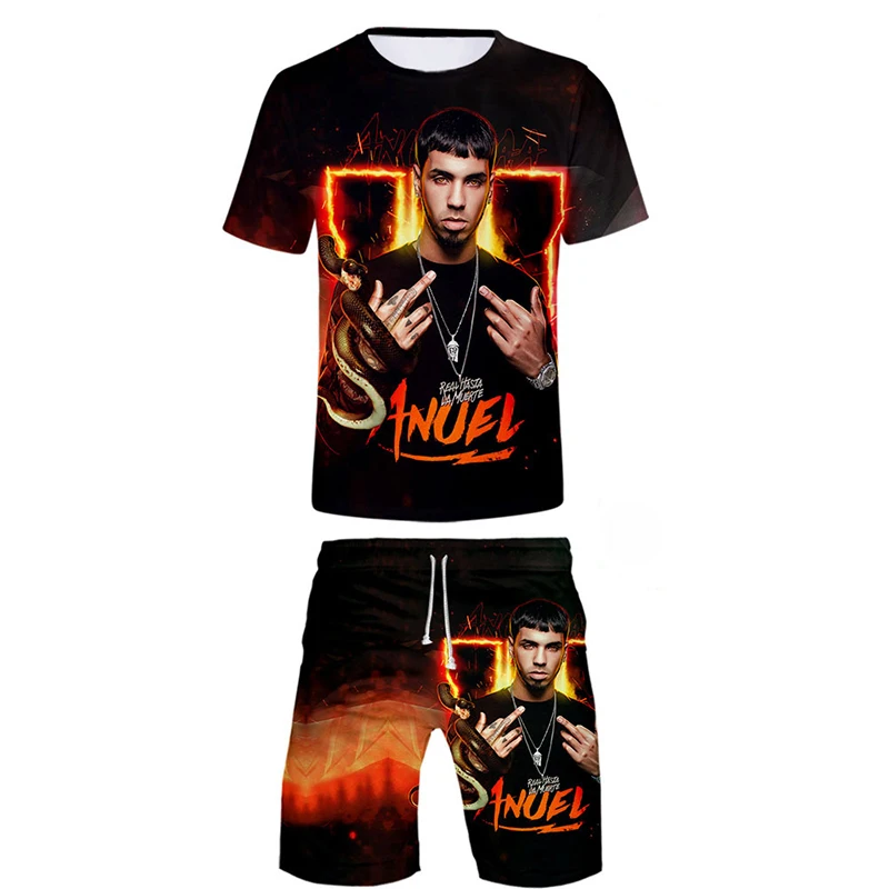 Men's Summer Tracksuit Set 3D Print T Shirt Shorts