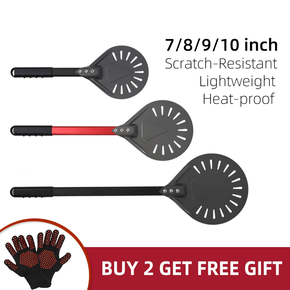 7 10 Inch Small Pizza Paddle Peel Perforated Short Handle Shovel Nonstick Kitchen Utensils Pizza Turning for Oven Accessorie